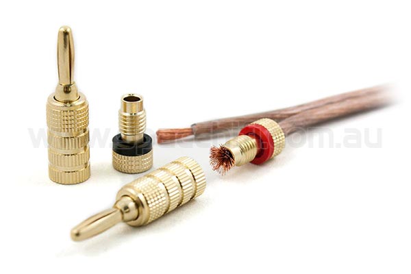 Example of Terminating Speaker Cable with UltraLock Banana Plugs