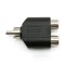 Top View - RCA Male to 2 RCA Female Adapter