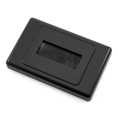 Brush Wall Plate For In Wall Cable Entry - Black
