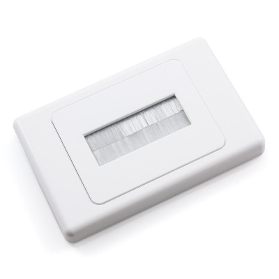 Brush Wall Plate For In Wall Cable Entry - White