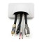 Cables Entering Through Brush - Bullnose Wall Plate (White)