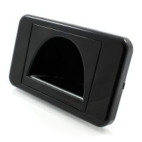 Reverse Bullnose Wall Plate With Brush Entry - Black