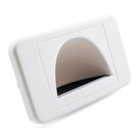 Reverse Bullnose Wall Plate With Brush Entry - White