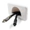Cables Entering Through Brush - Reverse Bullnose Wall Plate (White)