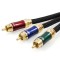 24k Gold Plated Connectors and Zinc Alloy Plug Housing - Space Saturn Series™ Component Video Cable