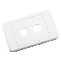 Custom Wall Plate 2 Inserts Clipsal Compatible - White