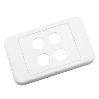 Custom Wall Plate 4 Inserts Clipsal Compatible - White