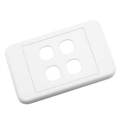 Custom Wall Plate 4 Inserts Clipsal Compatible - White