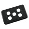 Custom Wall Plate 5 Inserts Clipsal Compatible - Black