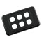 Custom Wall Plate 6 Inserts Clipsal Compatible - Black