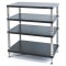 Solidsteel Hyperspike HY-4L Wide Hi-Fi Rack - 4 Shelf - Matte Black