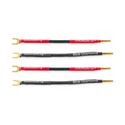 Tellurium Q Blue Diamond Speaker Jumper Cables / Links - Spade to Banana (Pair)