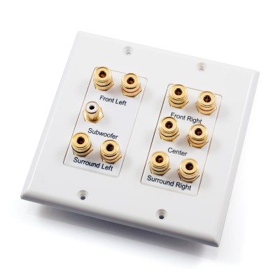 5.1 Home Theatre Speaker Wall Plate - White