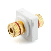 Red Banana Socket Mech Insert Clipsal Compatible - White Bezel