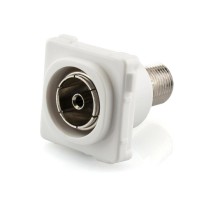 PAL to F-Type Connector Mech Insert Clipsal Compatible - White Bezel