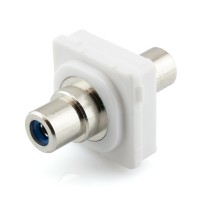 Blue RCA to RCA Mech Insert Clipsal Compatible - White Bezel